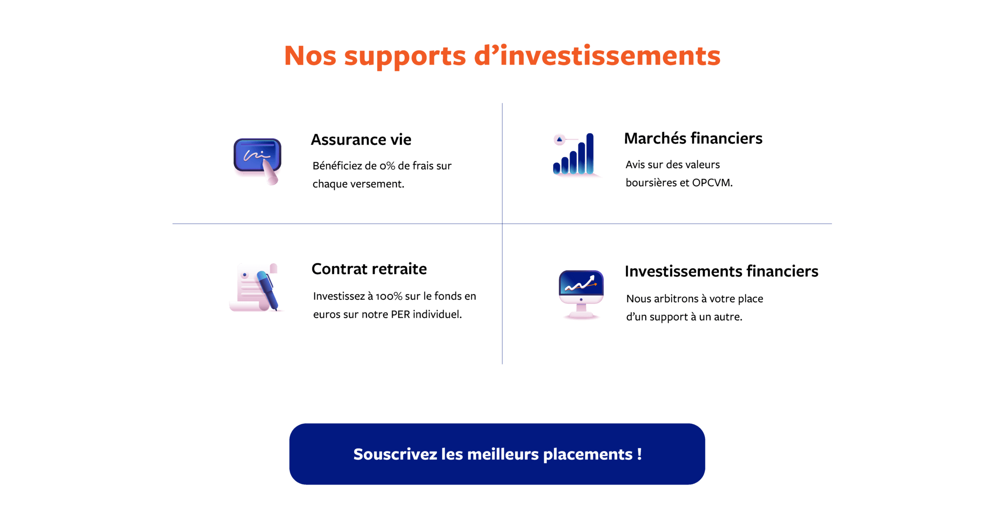 photo de nos services de courtier en investissements financiers